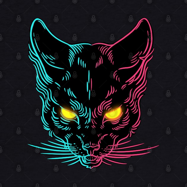 Cyber Demon Cat by Artthree Studio